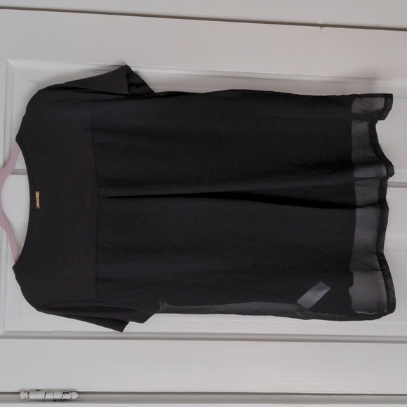 Black Mixed Media Short Sleeve Top (Never worn!) - Picture 4 of 6